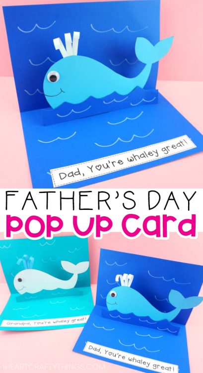 Father's Day Pop Up Card -I Whaley Love You Dad! - I Heart Crafty Things