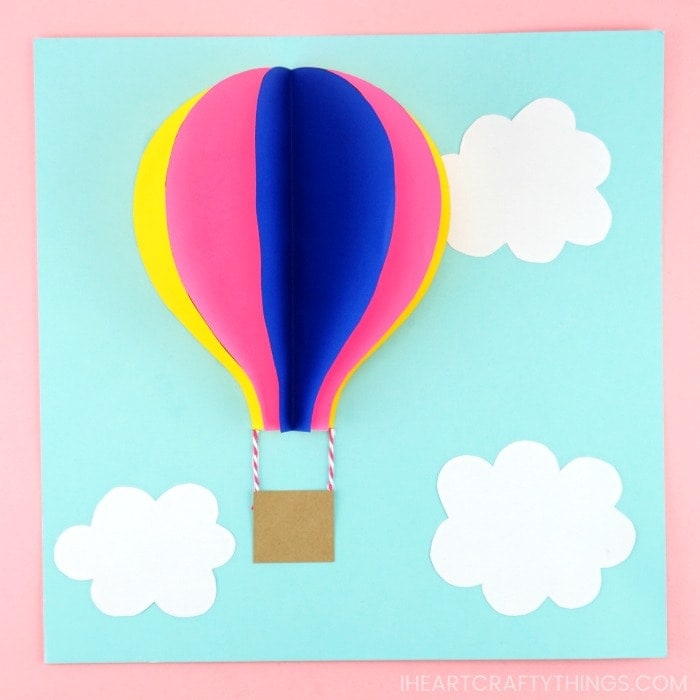 Paper Hot Air Balloon Easy Colorful Summer Kids Craft I Heart Crafty Things