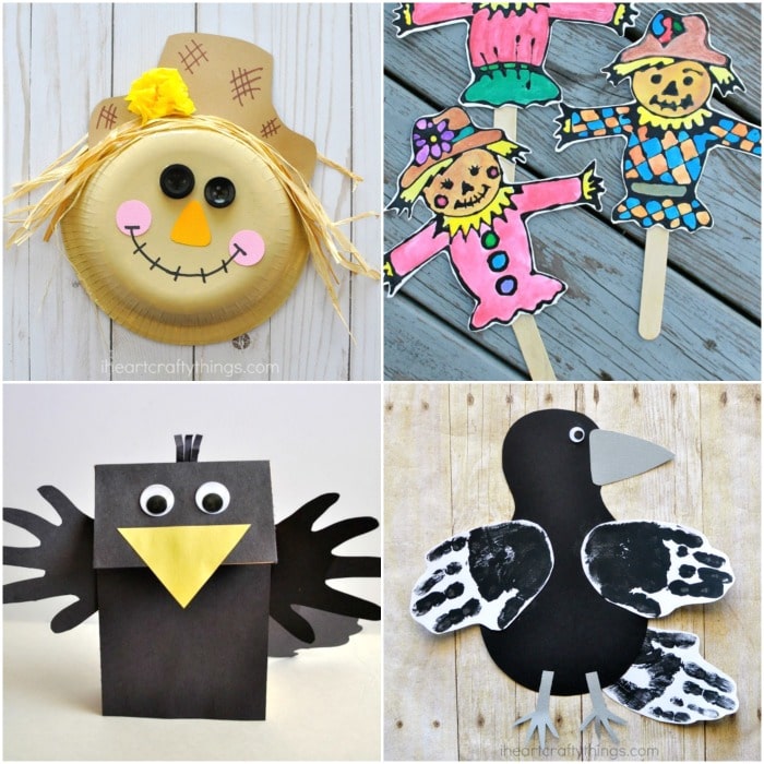 fall scarecrow crow crafts