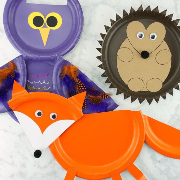 paper plate fall animals blog image