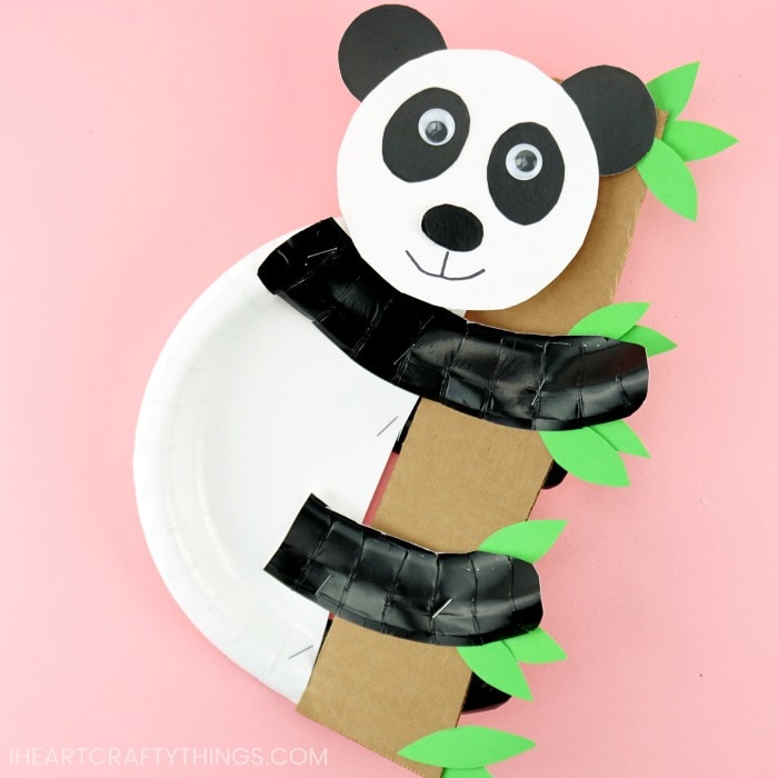 paper plate panda bear craft 3