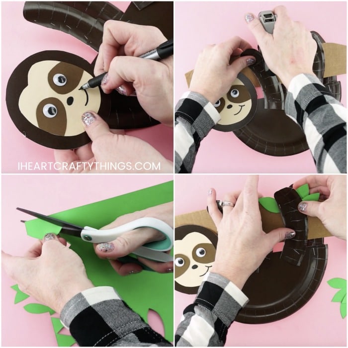 paper plate sloth craft 3