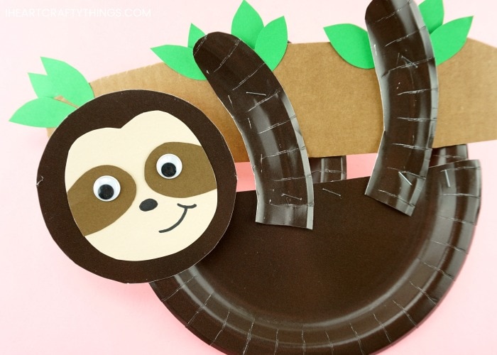 paper plate sloth craft 4