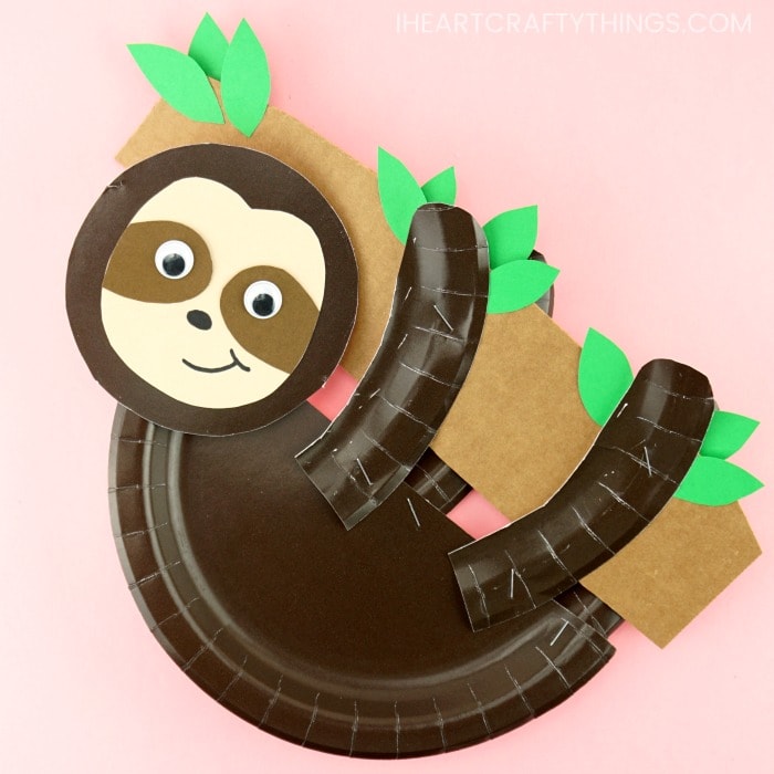 paper plate sloth craft 5