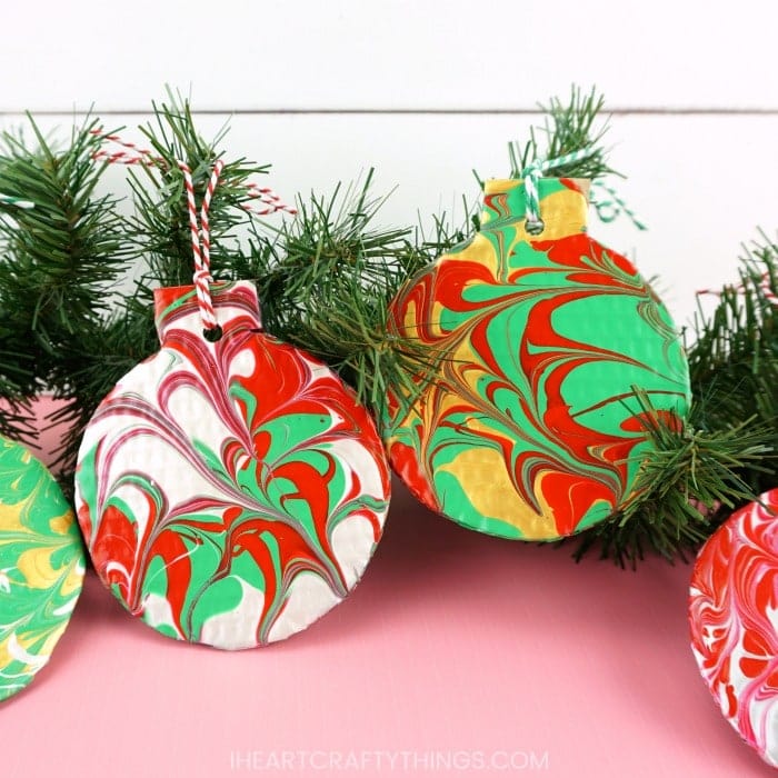 Download How To Make Marble Christmas Ornaments Easy For Kids And Adults PSD Mockup Templates