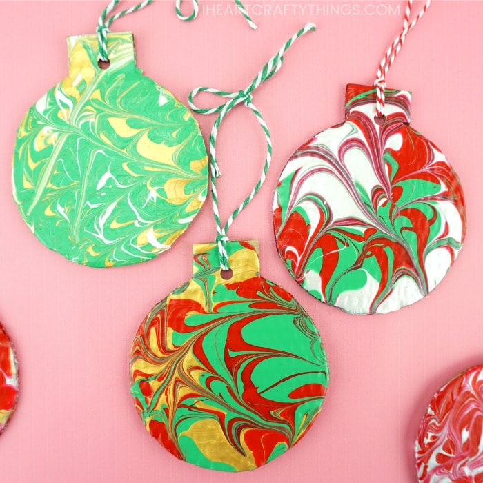 DIY Marble Paint Ornaments & Our Office Christmas Tree - Life On Virginia  Street