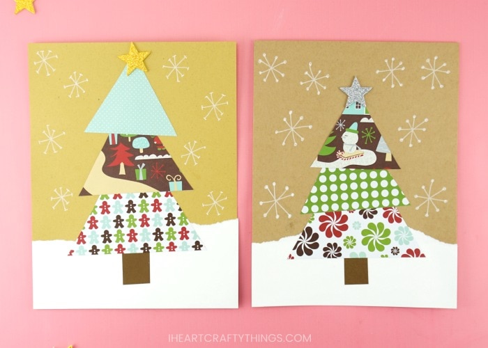 scrap paper christmas trees 4