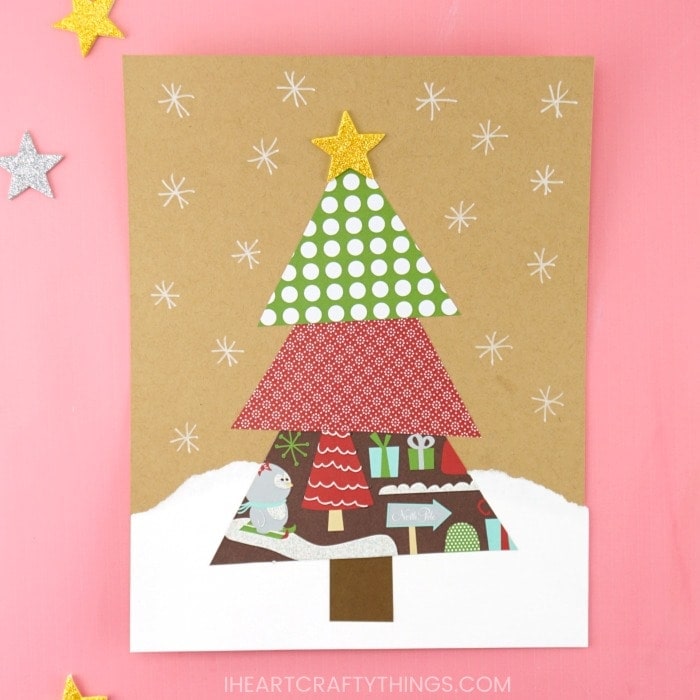 Paper Strip Christmas Tree Card for Kids - Made To Be A Momma