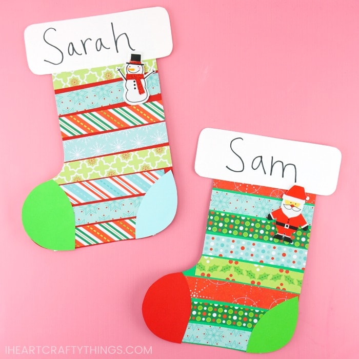 Construction Paper Stocking Craft Free Printable For Kids - World ...