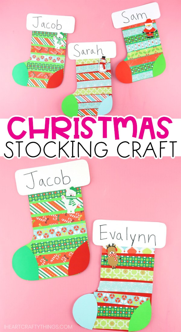 Wrapping Paper Stocking Toddler Craft