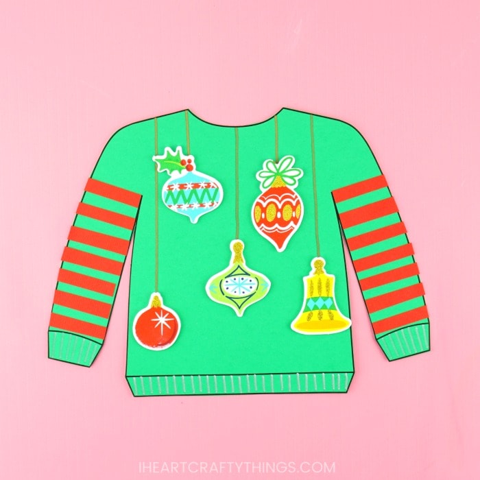 Download Best Ugly Christmas Sweater Craft Activity Free Sweater Template SVG Cut Files