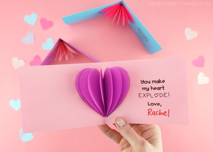 3D Heart Valentine's Card - Free Template