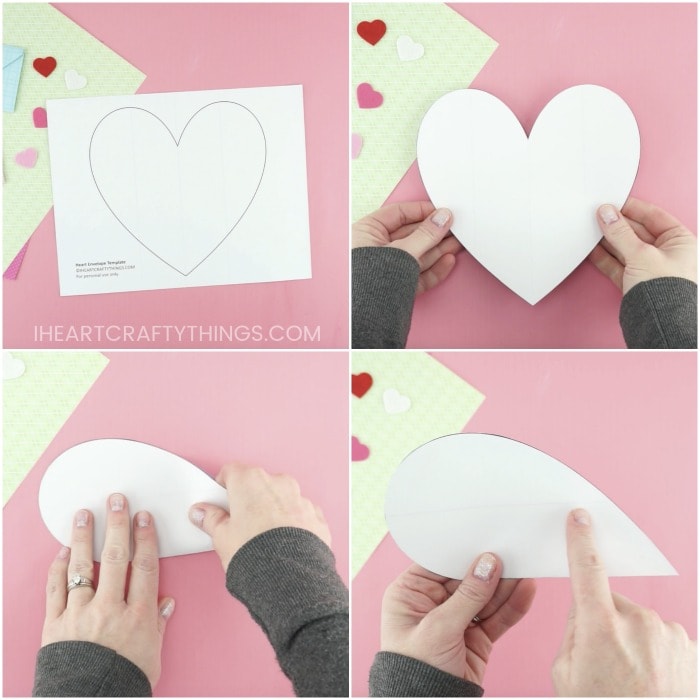 how do you make an envelope out of a heart shaped paper