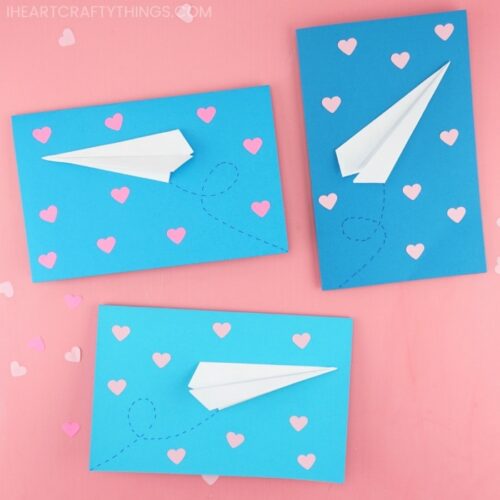 Paper Airplane Valentine Cards - I Heart Crafty Things