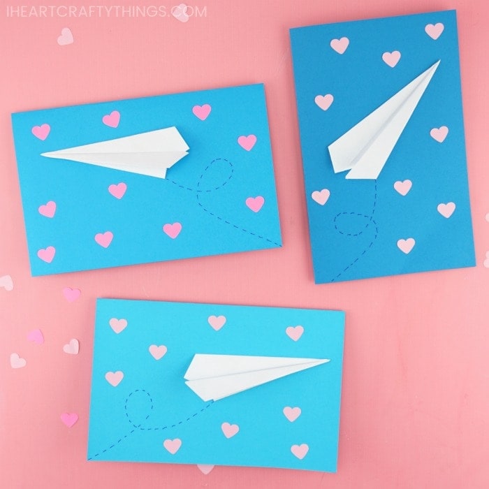 Paper Airplane Valentine Cards