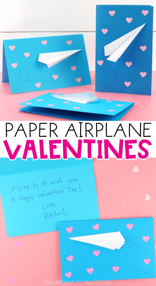 32-Count Valentineday Cards For Kids Kangaroo Flying Paper Airplanes; 