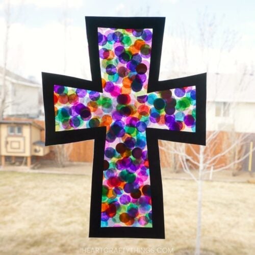 Stained Glass Cross Craft - I Heart Crafty Things