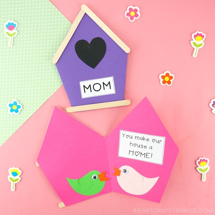From Your Son On MOTHERS DAY CARD w/ Envelope Bird Houses with Cut-Out M55 