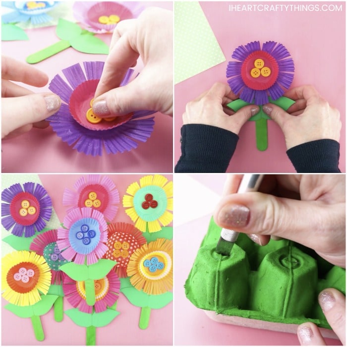 Kitchen Floor Crafts: Wax Paper Flower Garden