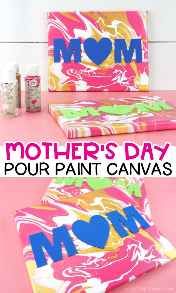 Poured Paint Art Tutorial - and a Mom Play Date * Moms and Crafters