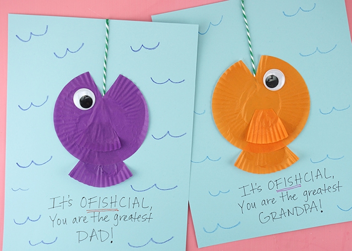 Easy Father S Day Fish Card For Kids To Make For Dad And Grandpa