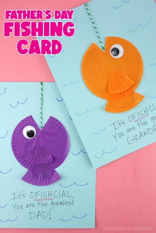 Easy Father's Day Fish Card - I Heart Crafty Things