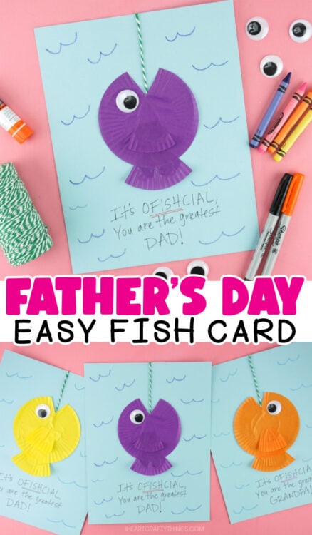 Easy Father's Day Fish Card - I Heart Crafty Things