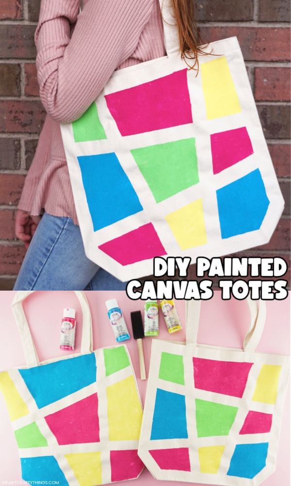 Geometric Canvas Bag Painting Craft -Fun Sleepover Craft For Kids - I Heart  Crafty Things