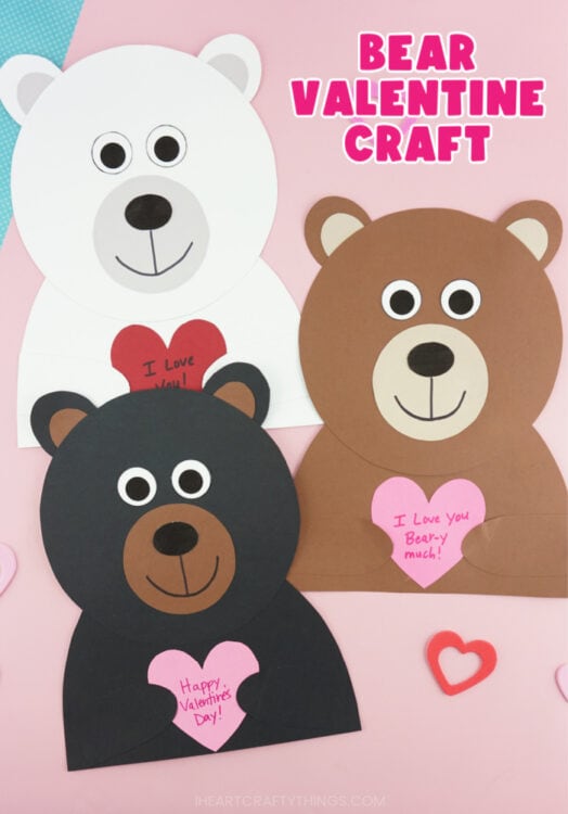 Bear Valentine Craft - I Heart Crafty Things