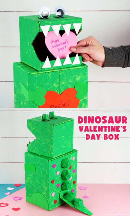 Dinosaur Valentine's Box - I Heart Crafty Things