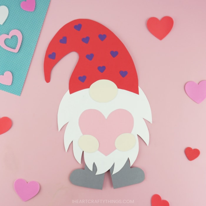 Gnome Head Valentine Shape, Unfinished Valentine Craft Shape