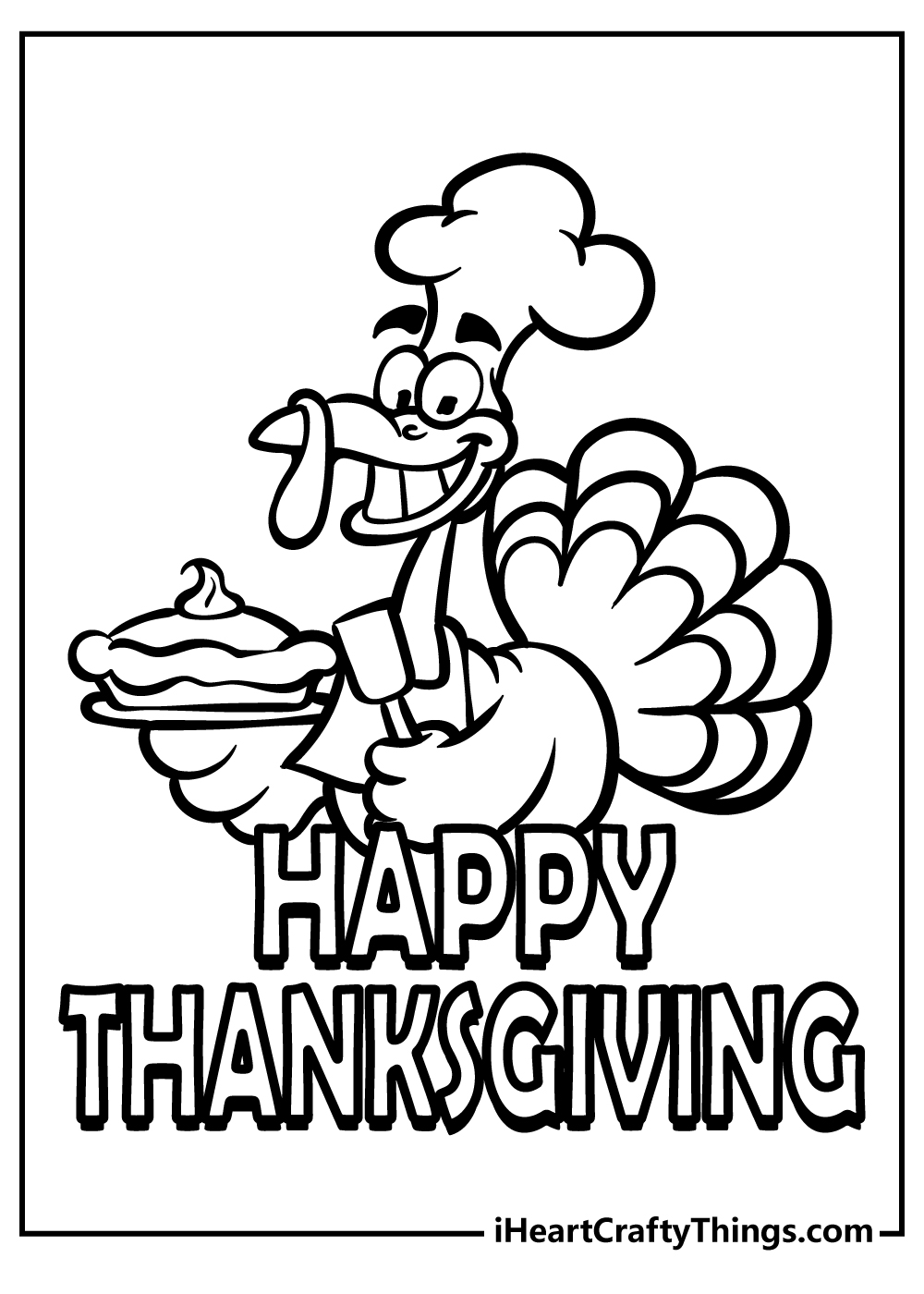 Cute Thanksgiving Turkey coloring pages free printable