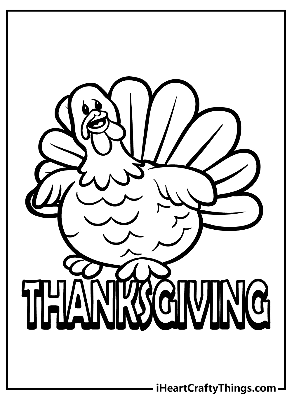 Cute Thanksgiving Turkey coloring pages free printable