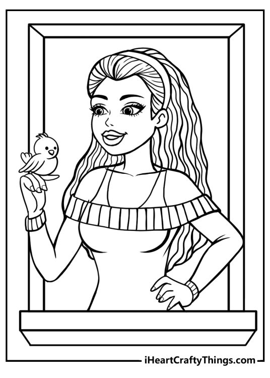 Free barbie coloring page