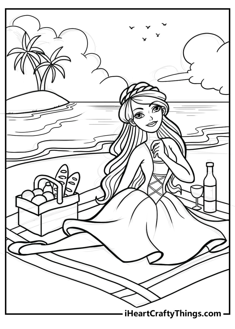 barbie 12 dancing princesses coloring pages