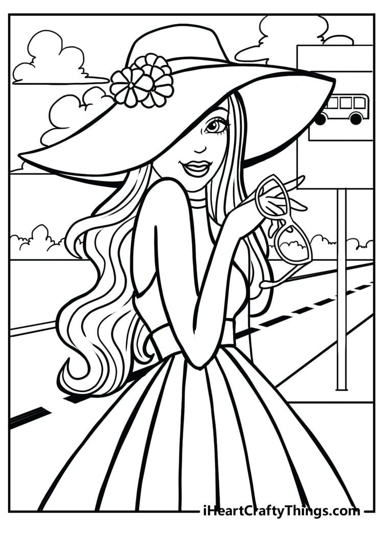 barbie dress coloring page