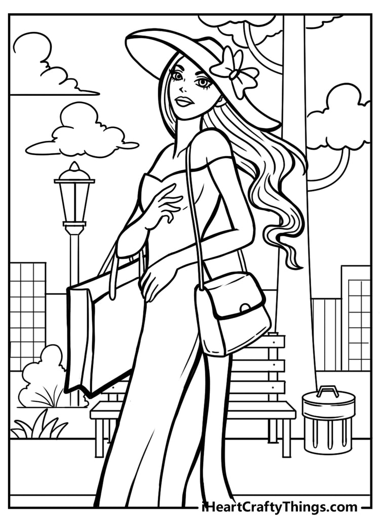 barbie drawing easy - Google Search | Coloring book pages, Coloring books, Barbie  drawing