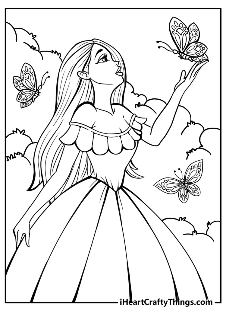free barbie coloring page