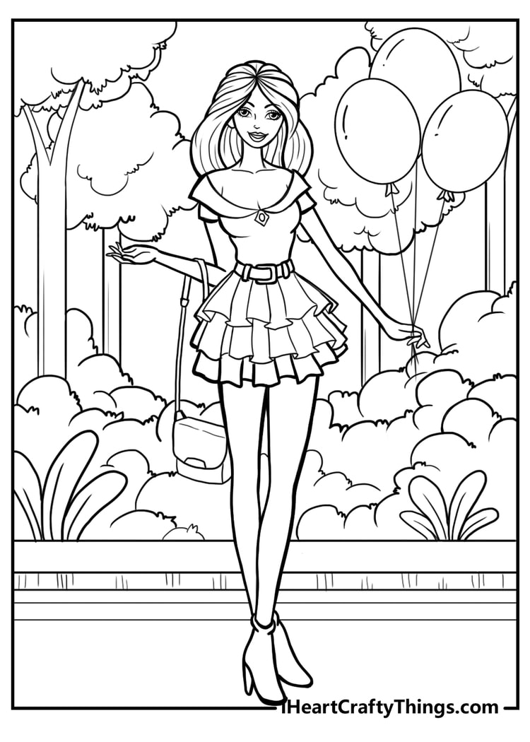 coloring print outs of barbie