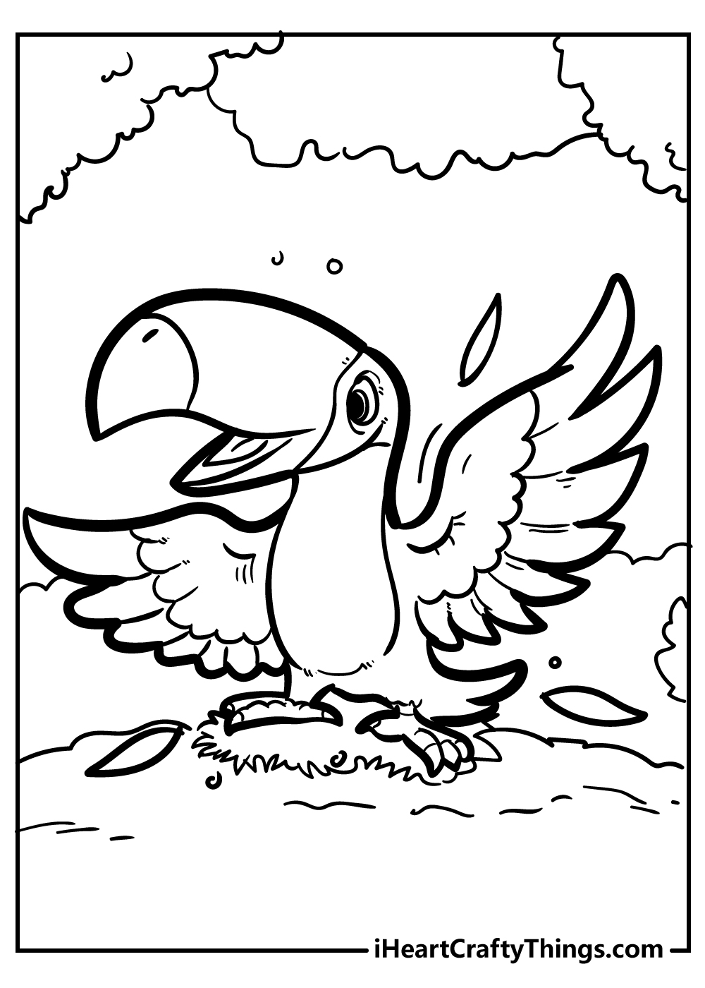 coloring pages of tropical bird