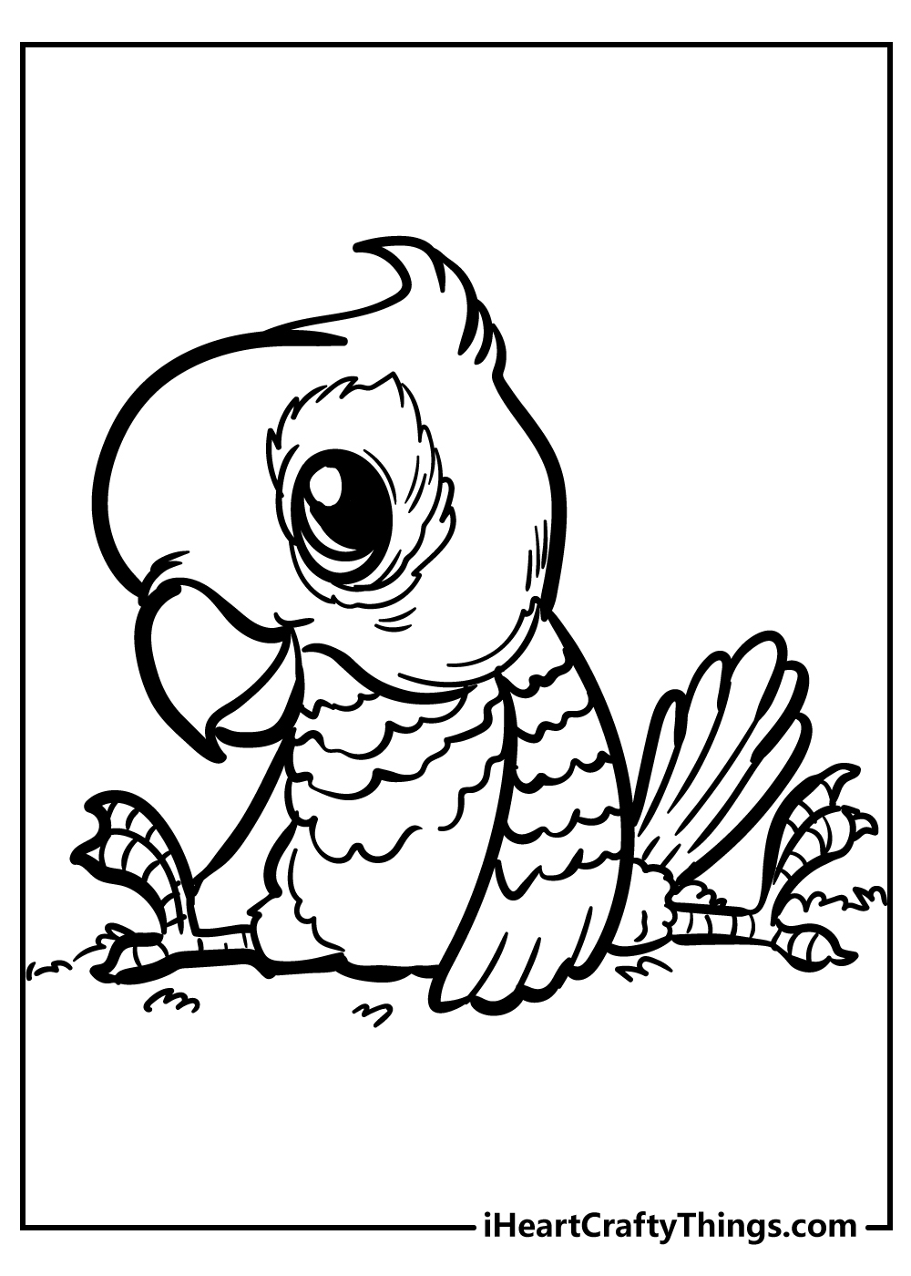 cute flying bird coloring page