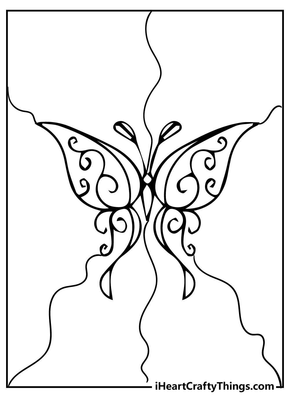 Detailed Coloring Books For Kids: Butterflies: Black Background