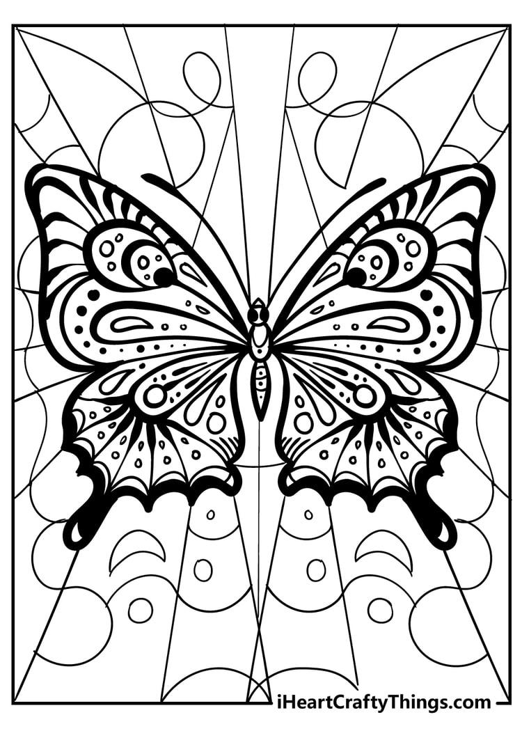 very detailed butterfly coloring pages