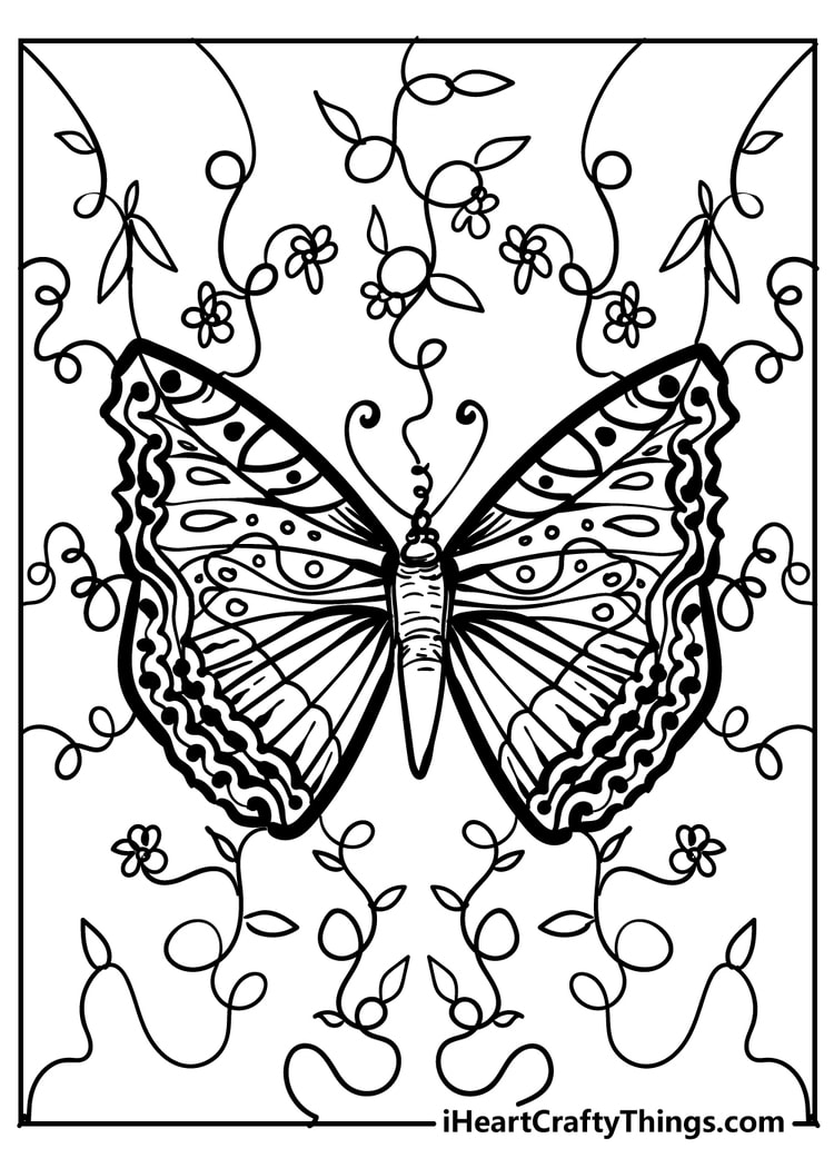 Butterfly Coloring Slides for kids free pdf