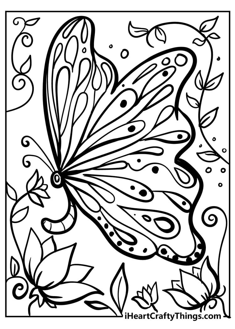 New Butterfly Coloring Book for kids free printable