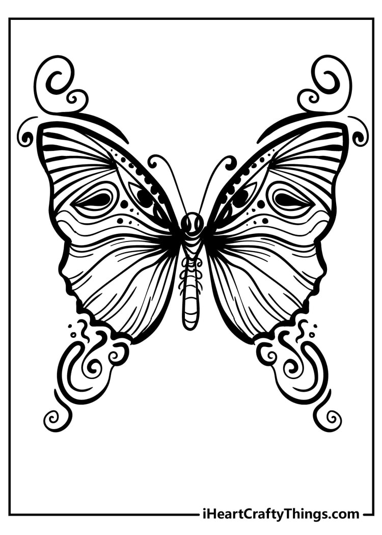 Butterflies to color and print