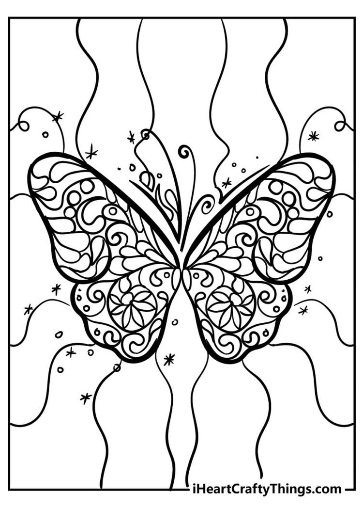 Hearts and Butterflies Coloring Pages - Conrick Whicent1947