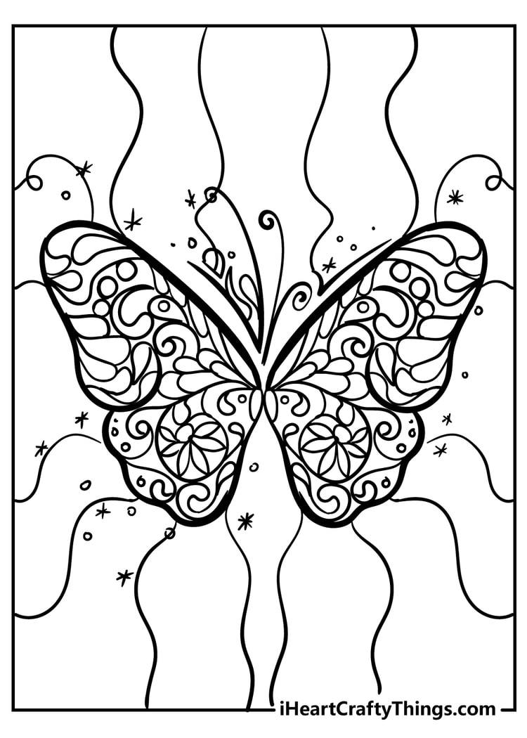 Butterfly Coloring Pages for adults free printable