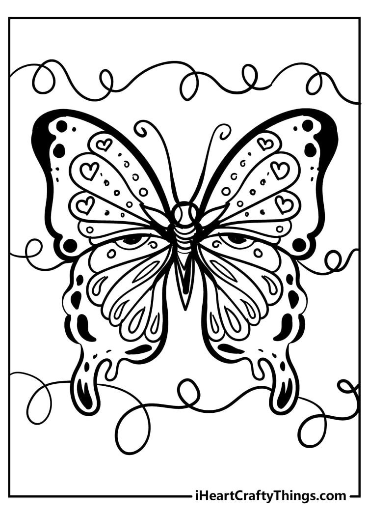 very detailed butterfly coloring pages