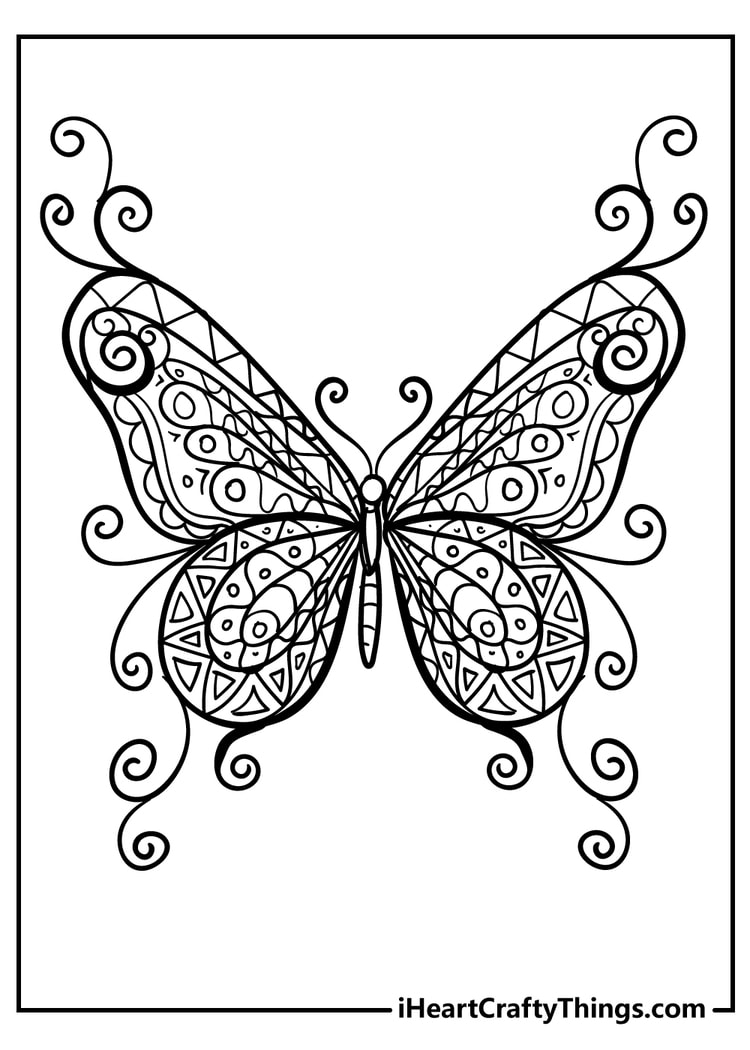 Butterfly Coloring Pages for adults free printable